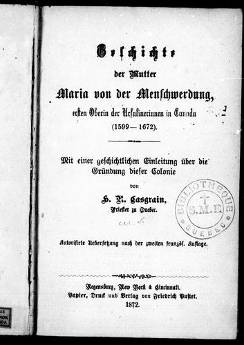 Geschichte der Mutter Maria von der Menschwerdung