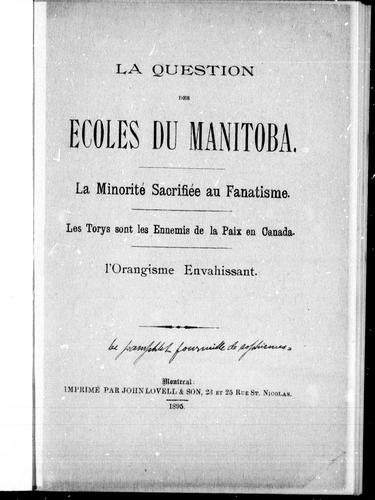 La question des écoles du Manitoba