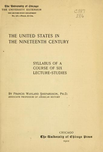 The United States in the nineteenth century