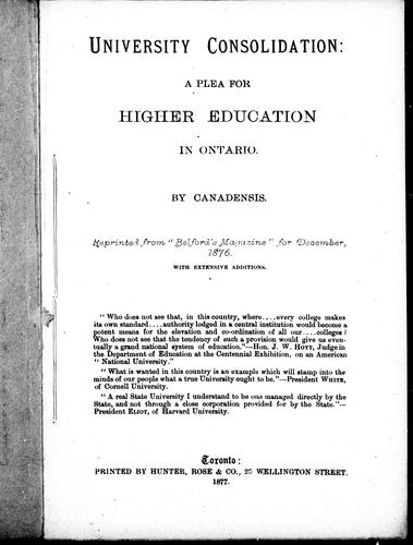 University consolidation