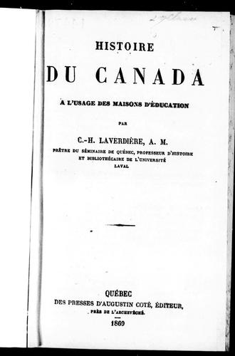 Histoire du Canada à l'usage des maisons d'éducation