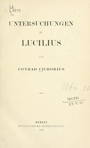 Untersuchungen zu Lucilius