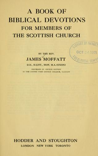 A book of Biblical devotions for members of the Scottish Church