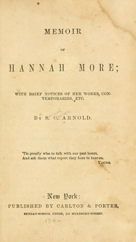 Memoir of Hannah More