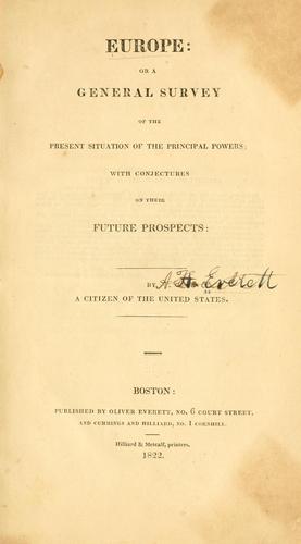 Europe: or, A general survey of the present situation of the principal powers