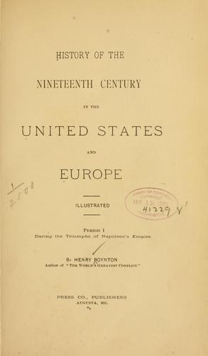 History of the nineteenth century in the United States and Europe