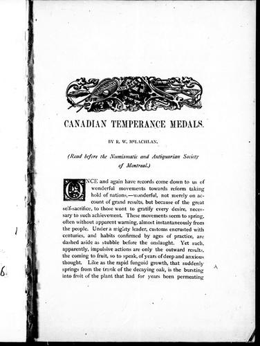 Canadian temperance medals