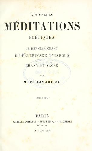 uvres completes de M. de Lamartine