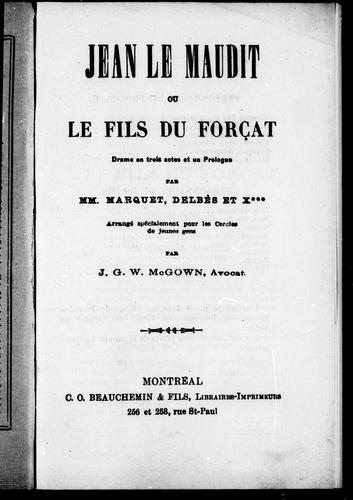 Jean le maudit ou Le fils du forçat