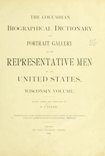 The Columbian biographical dictionary and portrait gallery of the representative men of the United States