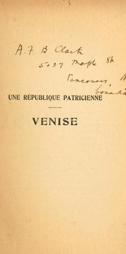 Venise, une republique patricienne