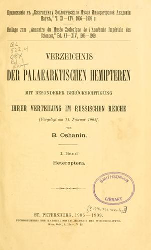 Verzeichnis der palaearktischen hemipteren