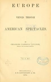 Europe viewed through American spectacles