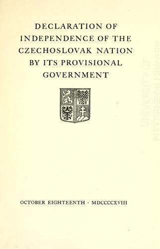 Declaration of independence of the Czechoslovak nation
