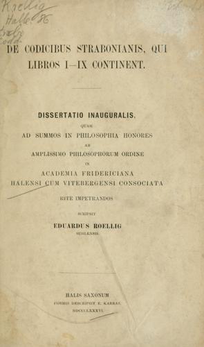 De codicibus Strabonianis, qui libros 1-9 continent