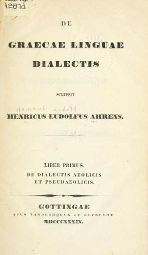 De graecae linguae dialectis