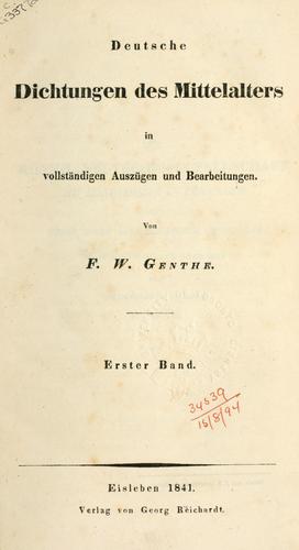 Deutsche Dichtungen des Mittelalters