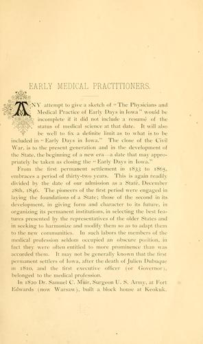 Early medical practitioners