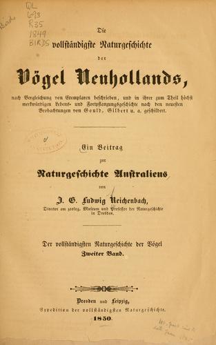 Ein Beitrag zur Naturgeschichte Australiens