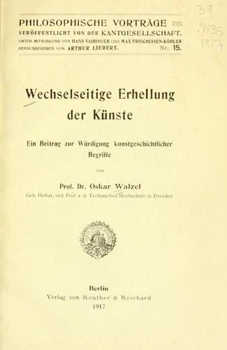 Wechselseitige erhellung der künste