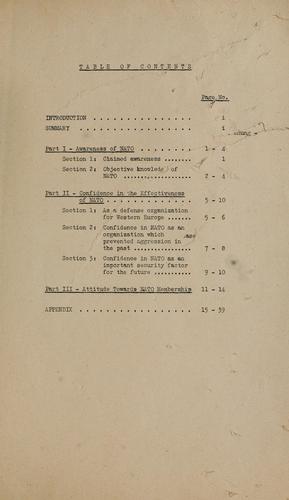 West German and Berlin confidence in NATO