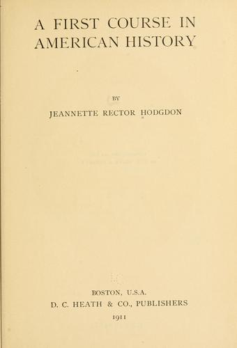 A first course in American history