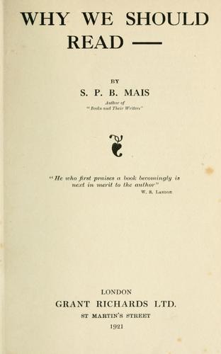 Why we should read--