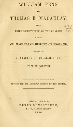 William Penn and Thomas B. Macaulay