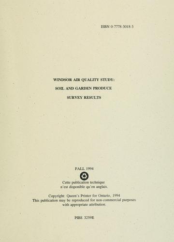 Windsor air quality study