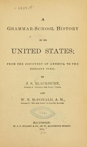 A grammar-school history of the United States