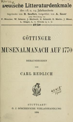 Göttinger Musenalmanach auf 1770, 1771, [und] 1772