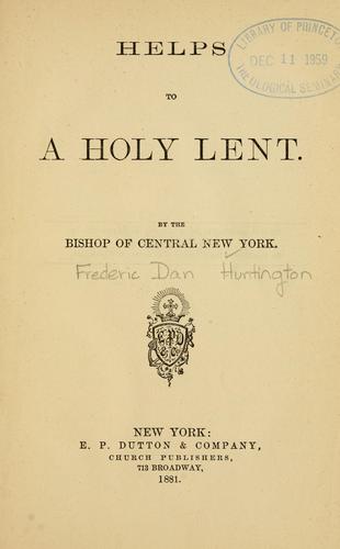 Helps to a holy Lent