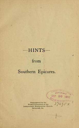 Hints from southern epicures