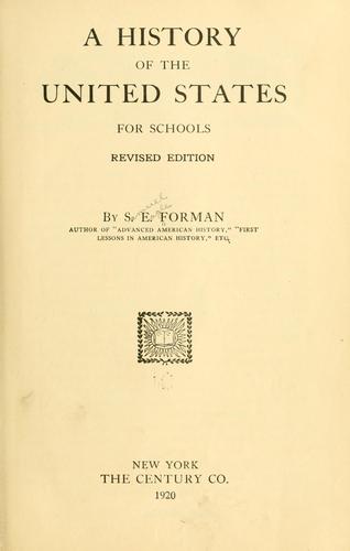 A history of the United States for schools