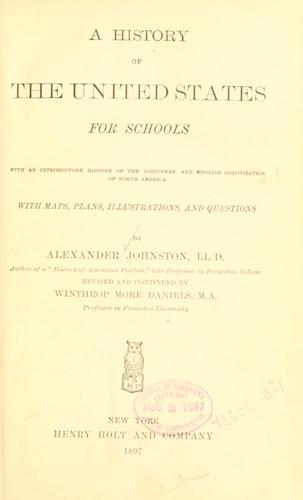 A history of the United States for schools
