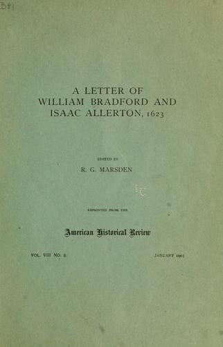 A letter of William Bradford and Isaac Allerton, 1623