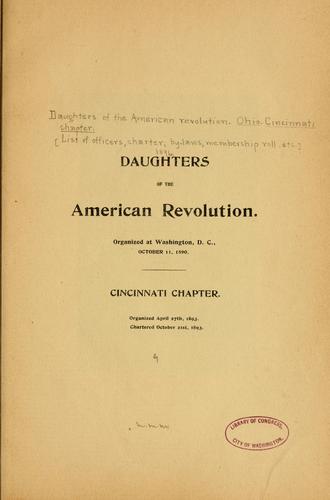 [List of officers, charter, by-laws, membership roll, record of ancestors, etc.]