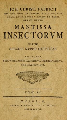 Mantissa insectorum