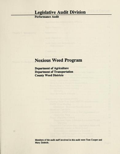 Noxious weed program