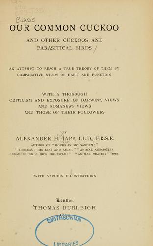 Our common cuckoo and other cuckoos and parasitical birds