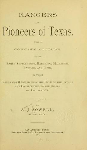 Rangers and pioneers of Texas