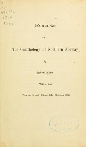 Remarks on the Ornithology of Northern Norway