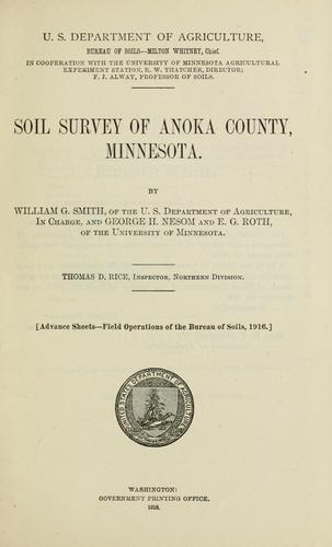 Soil survey of Anoka County, Minnesota