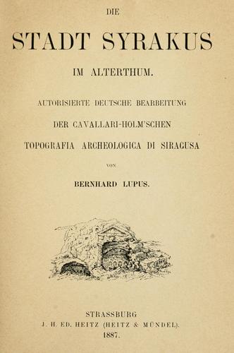 Die stadt Syrakus im Alterthum