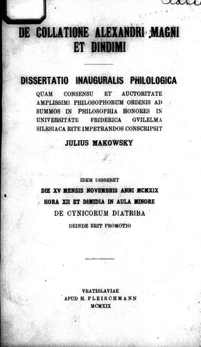 De collatione Alexandri Magni et Dindimi