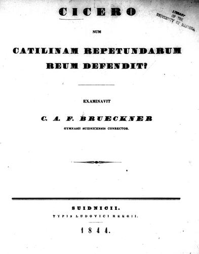 Cicero num Catilinam repetundarum reum defendit?