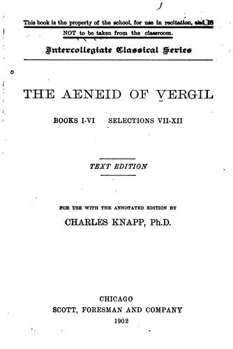 The Aeneid of Vergil, books I-IV