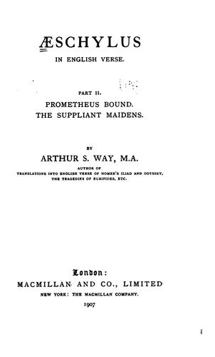 Æschylus in English verse ..