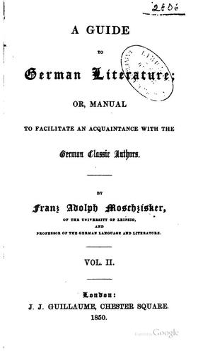 A guide to German literature