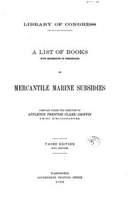 A list of books (with references to periodicals) on marcantile marine subsidies